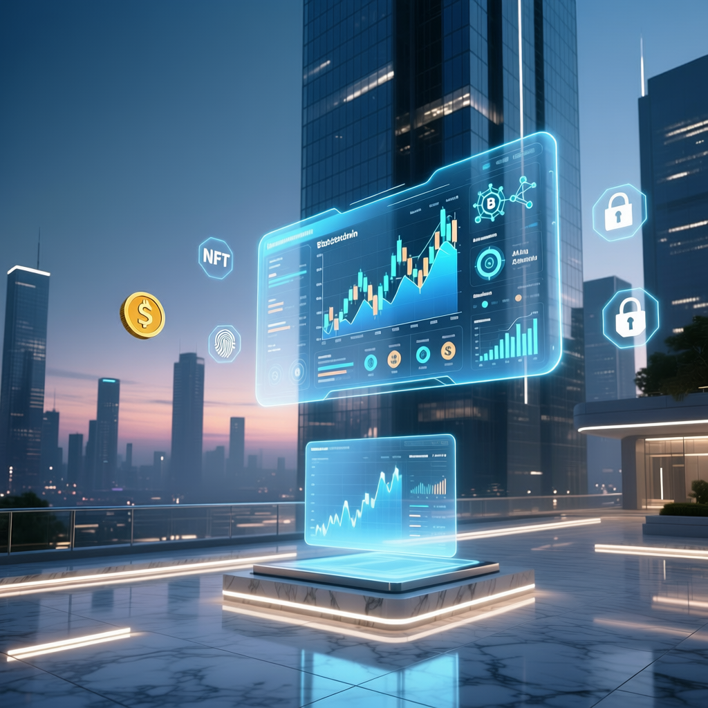 Fütüristik finansal teknoloji arayüzü